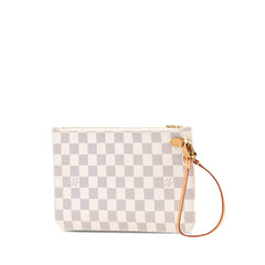 ルイ ヴィトン ダミエ アズール ネヴァーフルMM 付属 ポーチ ホワイト PVC レザー レディース LOUIS VUITTON 【中古】