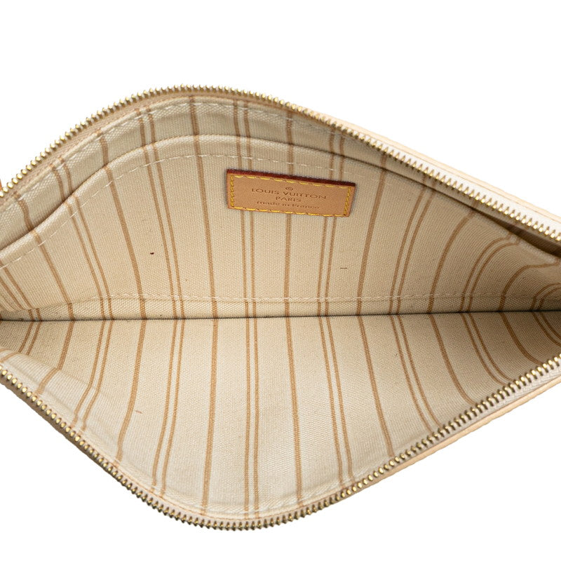 ルイ ヴィトン ダミエ アズール ネヴァーフルMM 付属 ポーチ ホワイト PVC レザー レディース LOUIS VUITTON 【中古】