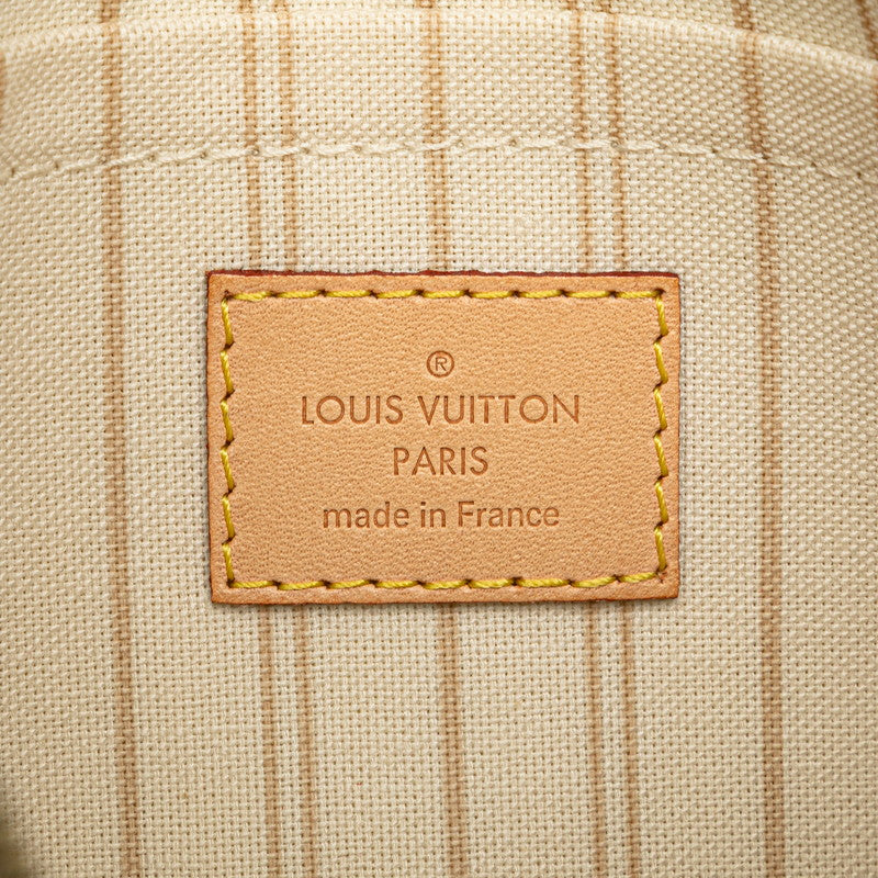ルイ ヴィトン ダミエ アズール ネヴァーフルMM 付属 ポーチ ホワイト PVC レザー レディース LOUIS VUITTON 【中古】