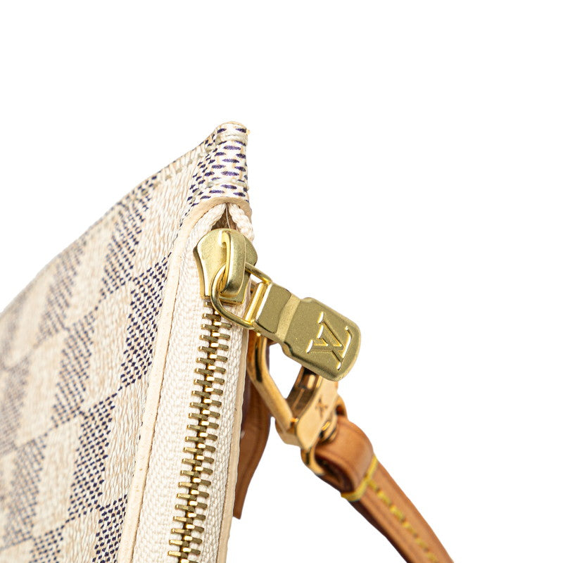 ルイ ヴィトン ダミエ アズール ネヴァーフルMM 付属 ポーチ ホワイト PVC レザー レディース LOUIS VUITTON 【中古】