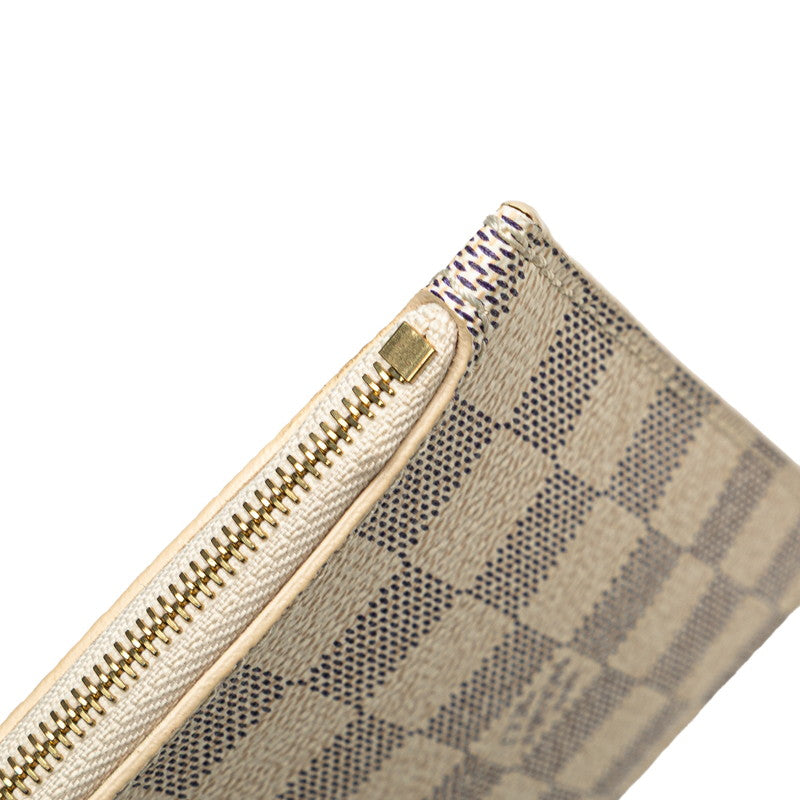 ルイ ヴィトン ダミエ アズール ネヴァーフルMM 付属 ポーチ ホワイト PVC レザー レディース LOUIS VUITTON 【中古】