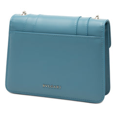 ブルガリ セルペンティ フォーエバー チェーン ショルダーバッグ ブルー レザー レディース BVLGARI 【中古】