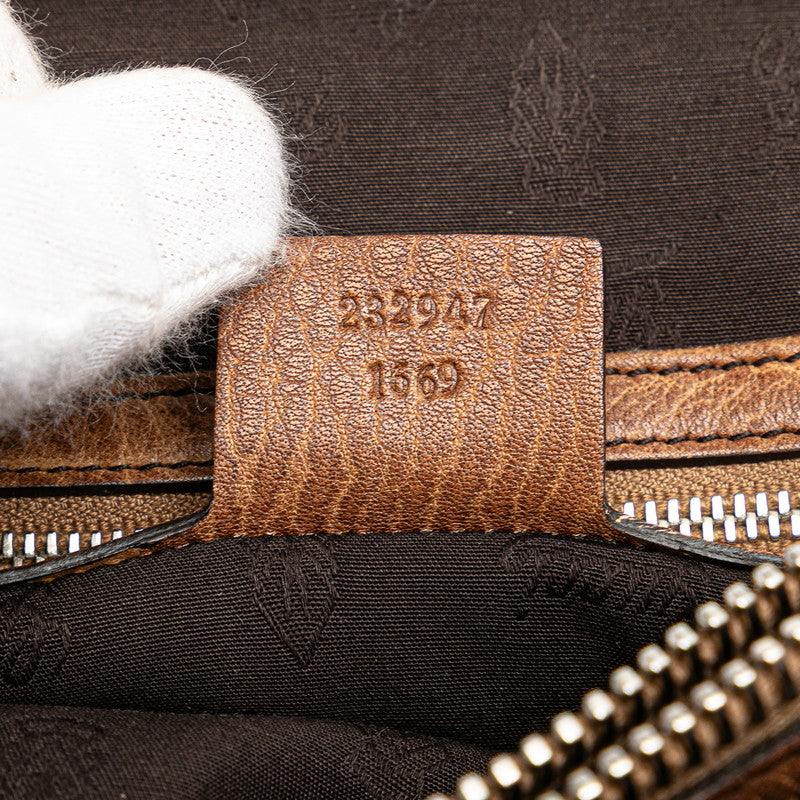 グッチ グッチシマ バンブー ハンドバッグ トートバッグ 232947 ブラウン レザー レディース GUCCI 【中古】