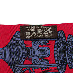 エルメス ツイリー MERVEILLEUSES LANTERNES メルヴェイユーズ ランタン 街灯 スカーフ レッド マルチカラー シルク レディース HERMES 【中古】