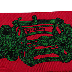 エルメス ツイリー MERVEILLEUSES LANTERNES メルヴェイユーズ ランタン 街灯 スカーフ レッド マルチカラー シルク レディース HERMES 【中古】