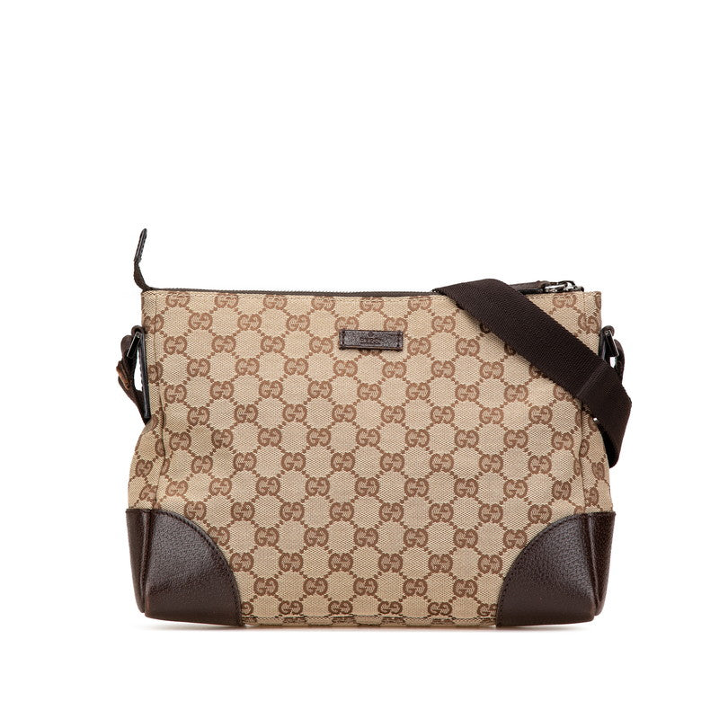グッチ GGキャンバス 斜め掛け ショルダーバッグ 114273 ブラウン キャンバス レザー レディース GUCCI 【中古】