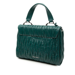 ミュウミュウ マテラッセ ハンドバッグ ショルダーバッグ 2WAY グリーン系 レザー レディース MIUMIU 【中古】