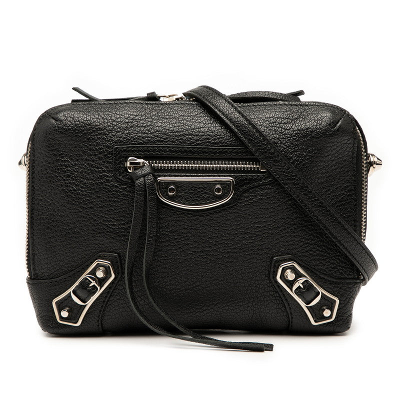 バレンシアガ レポーター ショルダーバッグ 斜め掛け 488798 ブラック レザー レディース BALENCIAGA 【中古】