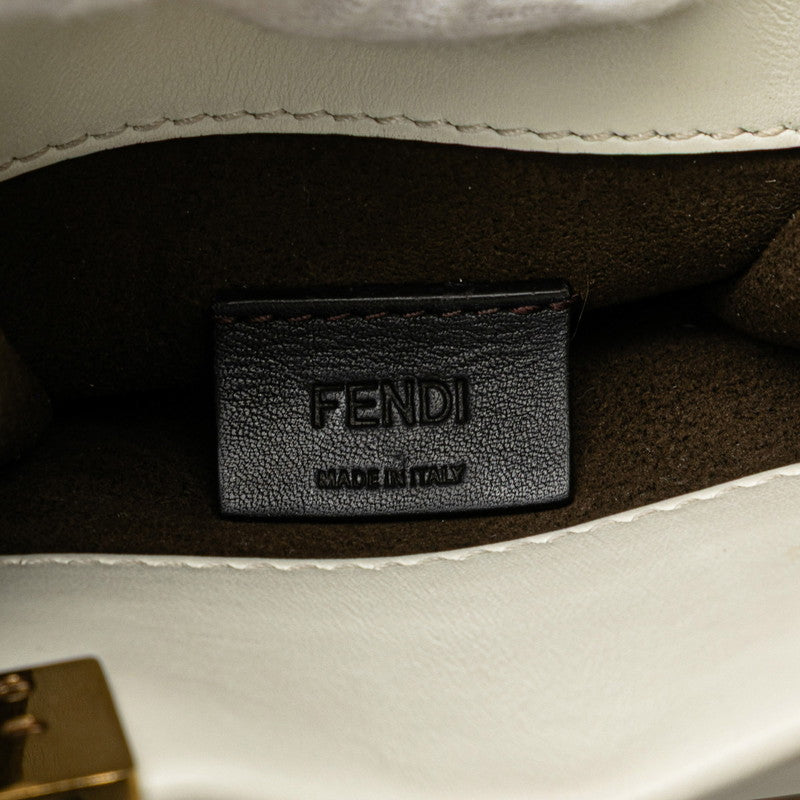 フェンディ サンシャイン ショッパー ハンドバッグ ショルダーバッグ 2WAY 8BS051 ホワイト ブラウン レザー レディース FENDI 【中古】