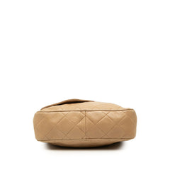シャネル マトラッセ ココマーク フリンジ チェーンショルダーバッグ 斜め掛け ベージュ ラムスキン レディース CHANEL 中古