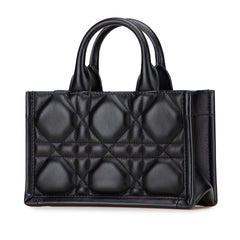 ディオール マクロカナージュ ブックトート ミニ ハンドバッグ ショルダーバッグ 2WAY ブラック レザー レディース Dior 【中古】
