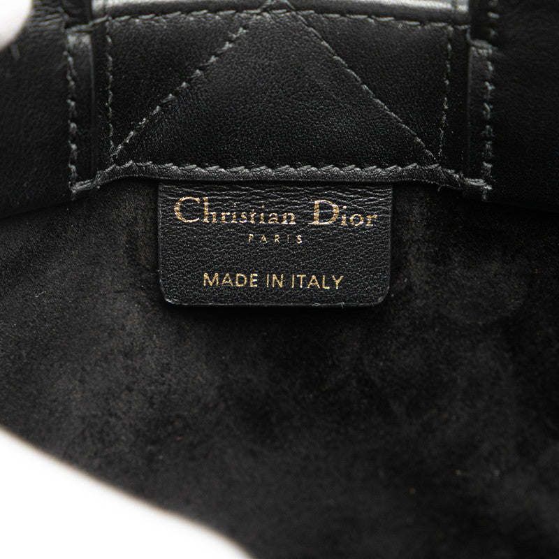 ディオール マクロカナージュ ブックトート ミニ ハンドバッグ ショルダーバッグ 2WAY ブラック レザー レディース Dior 【中古】