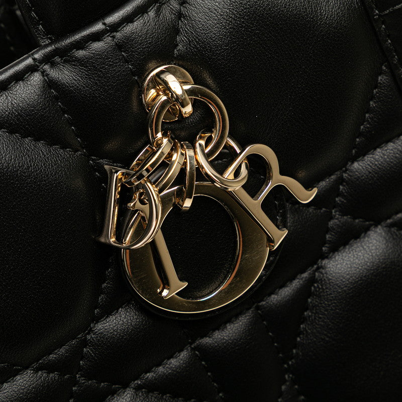 ディオール マクロカナージュ ブックトート ミニ ハンドバッグ ショルダーバッグ 2WAY ブラック レザー レディース Dior 【中古】