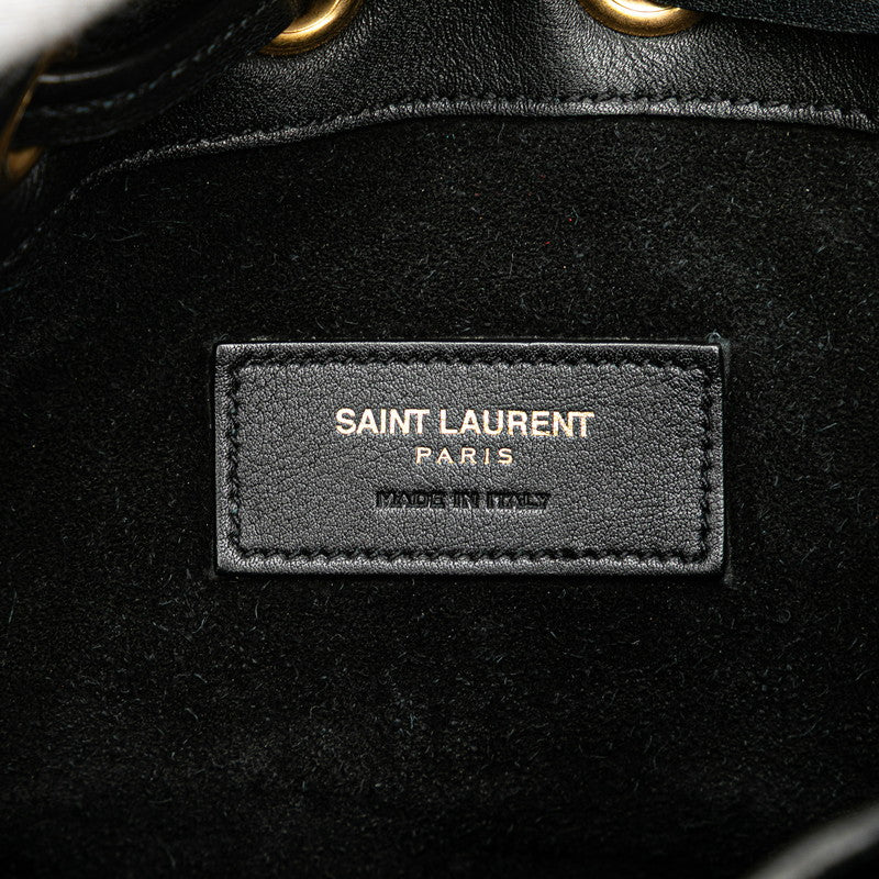 サンローラン エマニュエル バケットバッグ ハンドバッグ ショルダーバッグ 2WAY 357603 ブラック レザー レディース SAINT LAURENT 【中古】