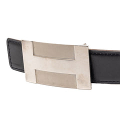 エルメス Hプレート ベルト サイズ:85 ブラック レザー レディース HERMES 【中古】