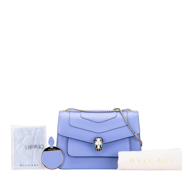 ブルガリ セルペンティ フォーエバー チェーン ショルダーバッグ パープル系 レザー レディース BVLGARI 【中古】