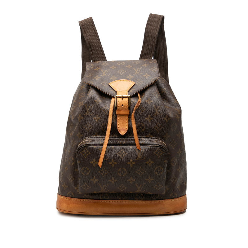 ルイ ヴィトン モノグラム モンスリ GM リュック・デイパック M51135 ブラウン PVC レザー レディース LOUIS VUITTON 【中古】