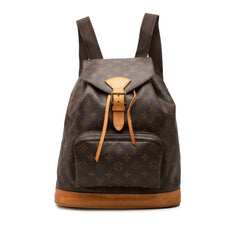 ルイ ヴィトン モノグラム モンスリ GM リュック・デイパック M51135 ブラウン PVC レザー レディース LOUIS VUITTON 【中古】