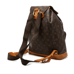 ルイ ヴィトン モノグラム モンスリ GM リュック・デイパック M51135 ブラウン PVC レザー レディース LOUIS VUITTON 【中古】
