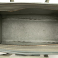 セリーヌ ラゲージ ナノショッパー ハンドバッグ ショルダーバッグ 2WAY カーキ グリーン レザー レディース CELINE 【中古】
