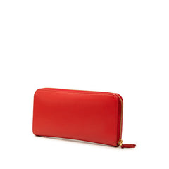 プラダ ラウンドファスナー 長財布 1ML506 レッド ゴールド ヴィッテロムーブレザー レディース PRADA 中古