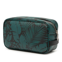 サンローラン 植物 ボタニカル モチーフ ポーチ 650125 ブラック グリーン レザー レディース SAINT LAURENT 【中古】