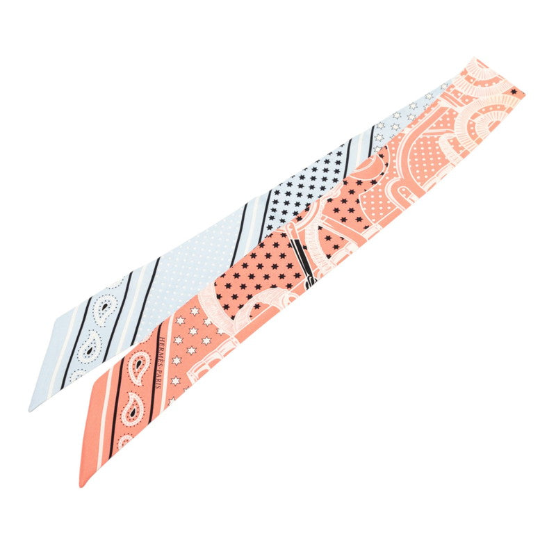 エルメス ツイリー EPERON D'OR CUT エプロンドールカット スカーフ ピンク ブルー シルク レディース HERMES 【中古】