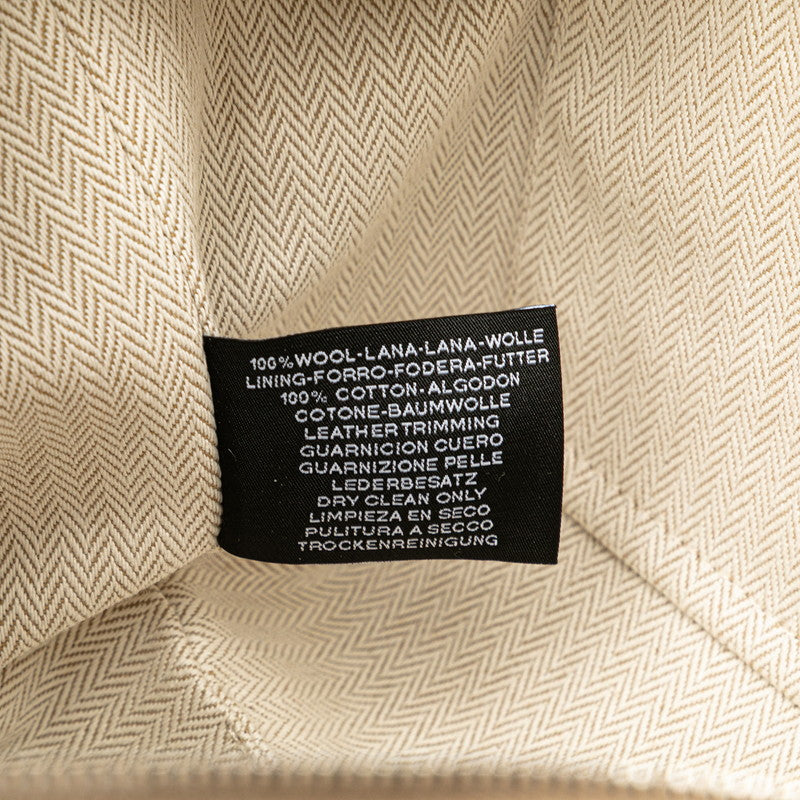 エルメス ブリッドアブラックPM ハンドバッグ ベージュ グレー コットン レディース HERMES 【中古】