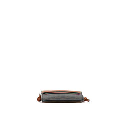 セリーヌ トリンオフ モバイルポーチ フォンポーチ ショルダーバッグ ブラック ブラウン PVC レザー レディース CELINE 【中古】