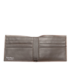 サルヴァトーレフェラガモ 二つ折り財布 IR-661050 ブラウン レザー レディース Salvatore Ferragamo 【中古】