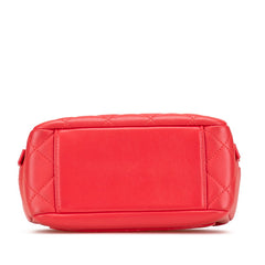 シャネル マトラッセ スタッズ ココマーク チェーンショルダーバッグ レッド ゴールド ラムスキン レディース CHANEL 【中古】