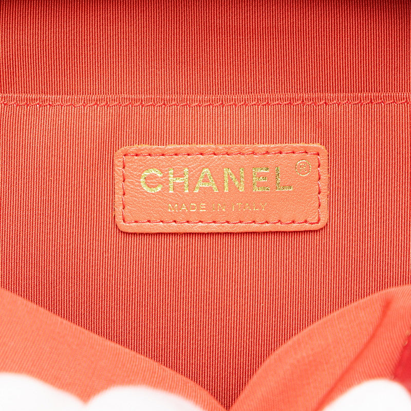 シャネル マトラッセ スタッズ ココマーク チェーンショルダーバッグ レッド ゴールド ラムスキン レディース CHANEL 【中古】