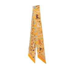 エルメス ツイリー Collections Imperiales 王室のコレクション スカーフ オレンジ系 マルチカラー シルク レディース HERMES 【中古】