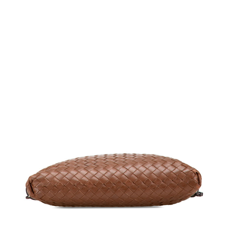 ボッテガヴェネタ イントレチャート ショルダーバッグ ブラウン レザー レディース BOTTEGAVENETA 【中古】
