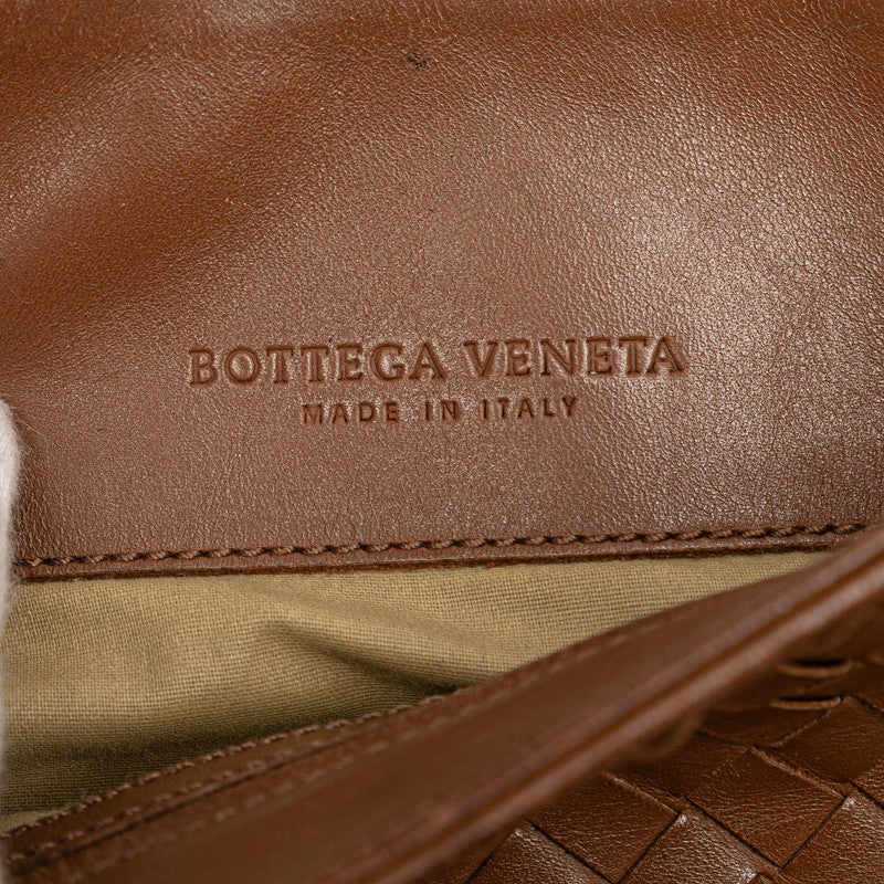 ボッテガヴェネタ イントレチャート ショルダーバッグ ブラウン レザー レディース BOTTEGAVENETA 【中古】