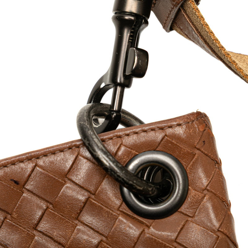 ボッテガヴェネタ イントレチャート ショルダーバッグ ブラウン レザー レディース BOTTEGAVENETA 【中古】