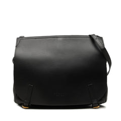 バーバリー 斜め掛け ショルダーバッグ メッセンジャーバッグ ブラック レザー レディース BURBERRY 中古