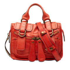 クロエ Bay ベイ ハンドバッグ ショルダーバッグ 2WAY レッド レザー レディース Chloe 【中古】
