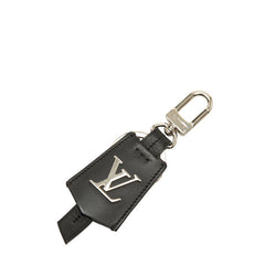 ルイ ヴィトン キーホルダー LV クロッシュ クレ キーホルダー バッグチャーム M68020 ブラック シルバー レザー メタル レディース LOUIS VUITTON 中古