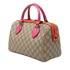 グッチ GGスプリーム ハンドバッグ ショルダーバッグ 2WAY 409529 ブラウン ピンク レッド PVC パテントレザー レディース GUCCI 【中古】