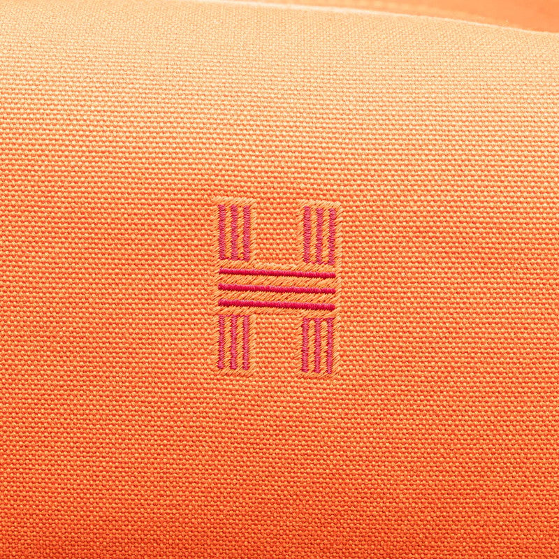 エルメス ブリッド ア ブラック GM ハンドバッグ オレンジ キャンバス レディース HERMES 【中古】