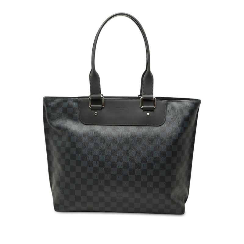 ルイ ヴィトン ダミエコバルト カバ ヴォワヤージュ トートバッグ N41397 ネイビー ブラック PVC レザー メンズ LOUIS VUITTON 中古