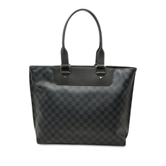 ルイ ヴィトン ダミエコバルト カバ ヴォワヤージュ トートバッグ N41397 ネイビー ブラック PVC レザー メンズ LOUIS VUITTON 中古