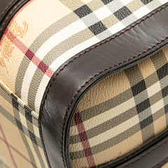 バーバリー ノバチェック シャドーホース ハンドバッグ ボストンバッグ ベージュ ブラウン PVC レザー レディース BURBERRY 【中古】