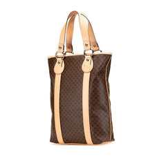 セリーヌ マカダム トートバッグ ハンドバッグ ブラウン PVC レザー レディース CELINE 【中古】
