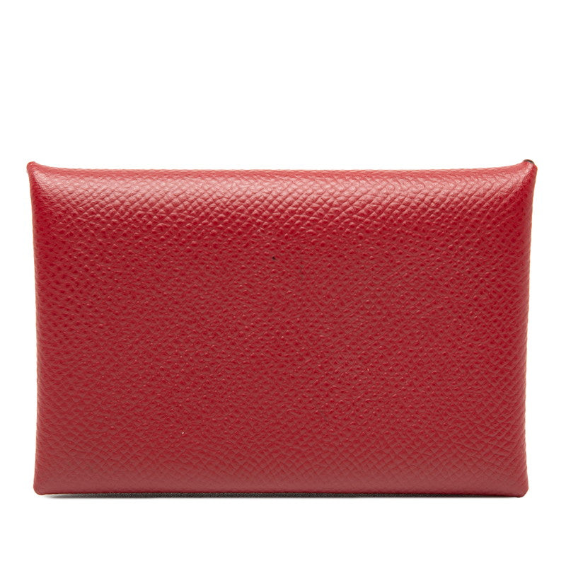 エルメス カルヴィ カードケース 名刺入れ ルージュグラナダ レッド ヴォーエプソン レディース HERMES 【中古】