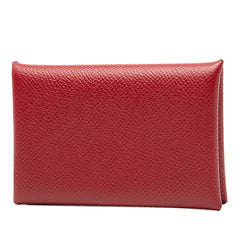 エルメス カルヴィ カードケース 名刺入れ ルージュグラナダ レッド ヴォーエプソン レディース HERMES 【中古】