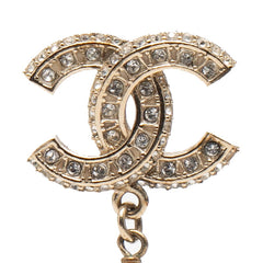 シャネル ココマーク ラインストーン ピアス シャンパンゴールド メッキ フェイクパール レディース CHANEL 【中古】