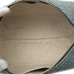 エルメス ブリッドアブラックPM ハンドバッグ ポーチ ネイビー カーキグリーン キャンバス レディース HERMES 【中古】