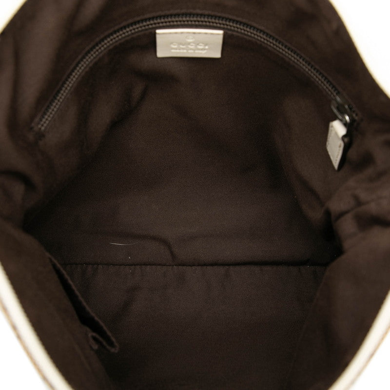グッチ GGキャンバス ショルダーバッグ 145857 ベージュ アイボリー キャンバス レザー レディース GUCCI 【中古】